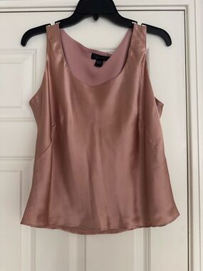 Context Satin Scoop Neck Tank - Dusty Rose